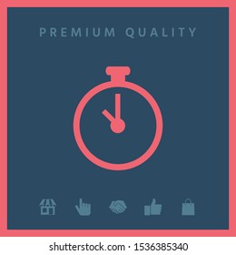 Stopwatch icon symbol. Graphic elements for your design