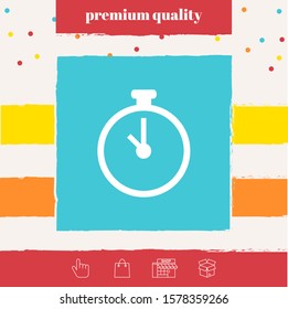 Stopwatch icon symbol. Graphic elements for your design