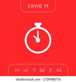 Stopwatch icon symbol. Graphic elements for your design