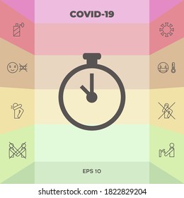 Símbolo del icono de Stopwatch. Elementos gráficos para su diseño