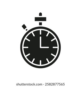 Stopwatch icon Symbol mark in Outline style