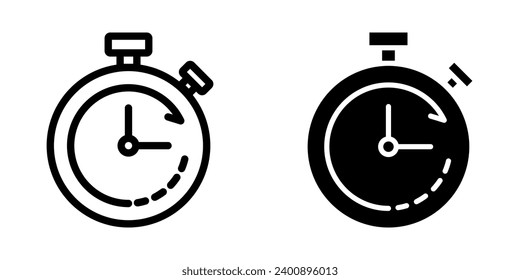 Icono de Stopwatch. símbolo para concepto móvil y diseño web. ilustración vectorial