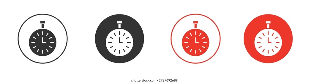 Símbolo do ícone de cronômetro. Design simples e plano para aplicativos móveis ou da Web. Logotipo de ilustração Vetor mínimo.