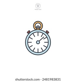 Icono de cronómetro Ilustración vectorial aislada sobre fondo blanco