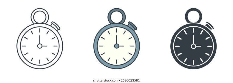 Stopwatch icon symbol vector illustration isolated on white background