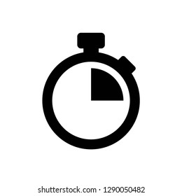 stopwatch icon symbol vector. on white background editable eps10