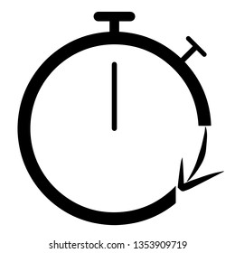 stopwatch icon symbol vector. on white background