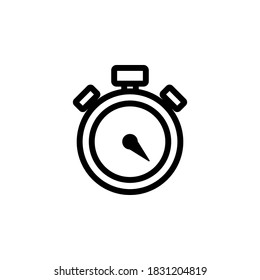 símbolo de icono de cronómetro vector sobre fondo blanco