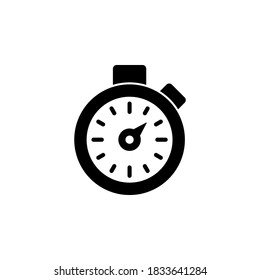 símbolo de icono de cronómetro vector sobre fondo blanco