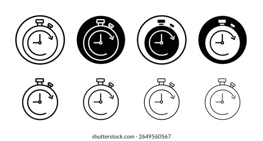Stopwatch Icon thin flat simple illustration symbol