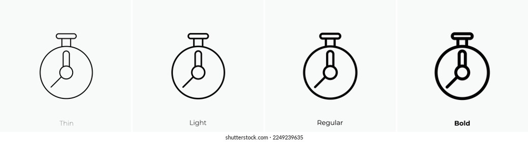 stopwatch icon. Thin, Light Regular And Bold style design isolated on white background