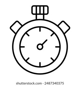 Stopwatch icon in thin line style Vector illustration graphic design 