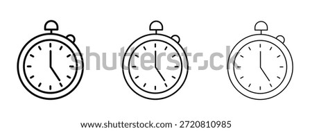 Stopwatch icon thin line symbol on white background, editable stroke vector illustration