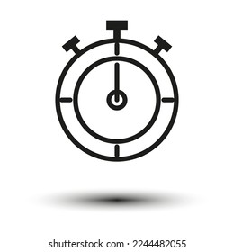 Stopwatch icon. Time clock. Editable stroke. Vector illustration.