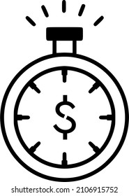 Stopwatch icon, Time is money. Business vector icon. The countdown for the money. Part of the finance vector icon set