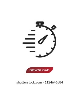 Stopwatch icon. Time symbol.