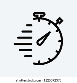 Stopwatch icon. Time symbol.