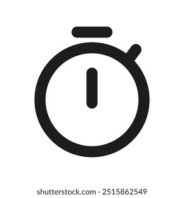 Stopwatch icon. Time tracking symbol. Chronometer outline graphic. Vector illustration.