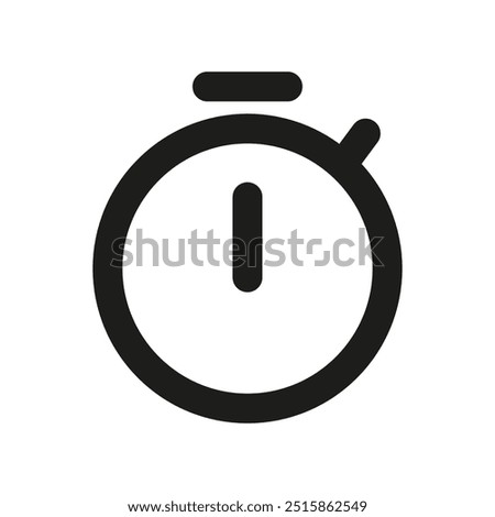 Stopwatch icon. Time tracking symbol. Chronometer outline graphic. Vector illustration.