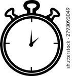 Stopwatch icon timer chronometer countdown and time measurement symbol vector pack, flat and outline style red and black clock icons isolated background