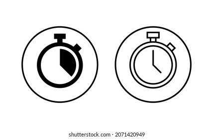 icono de cronómetro. Signo y símbolo del temporizador. Icono de cuenta atrás. Período de tiempo