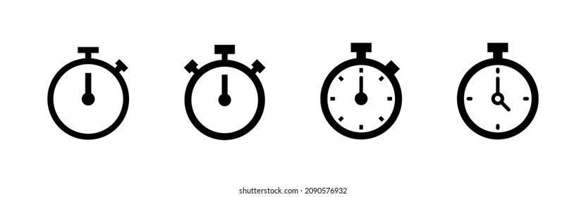 Stopwatch icon. Timer sign and symbol. Countdown icon. Period of time