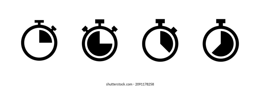 Icono de Stopwatch. Signo y símbolo del temporizador. Icono de cuenta atrás. Período de tiempo