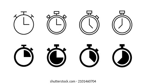 Stopwatch icon. Timer sign and symbol. Countdown icon. Period of time
