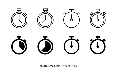 Stopwatch icon. Timer sign and symbol. Countdown icon. Period of time