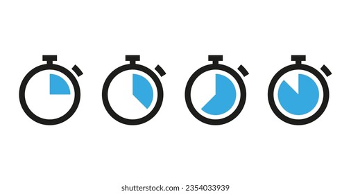 Stopwatch icon, Timer icon, stop watch sign button, countdown icon - Time and Clock icons