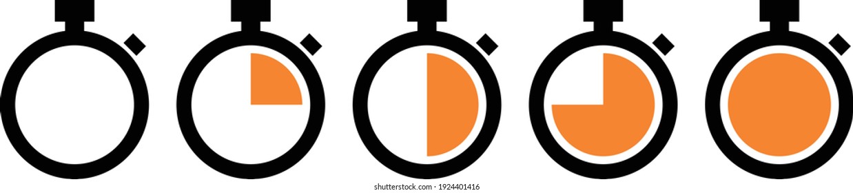 Stopwatch icon and timer variation set
