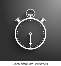 Stopwatch icon with trendy shadow and background. Isolated 