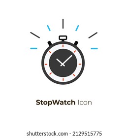 Stopwatch Icon vector concept. Fast time delivery icon, timely service, deadline concept, clock speed, flat icon, vector illustration