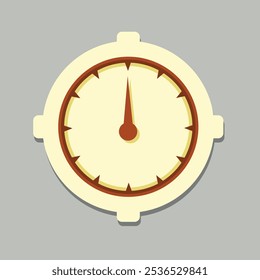 Stopwatch icon or vector design with gray background 