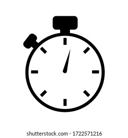 Stoppen Sie die Uhr Symbol Vektordesign-Vorlage, ein weißer Hintergrund. 
