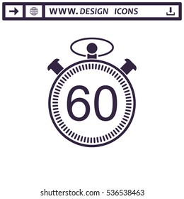 Stopwatch Icon Vector flat design style