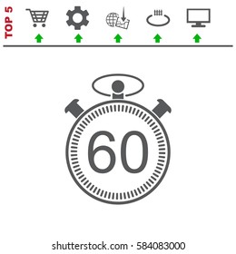 Stopwatch Icon Vector flat design style