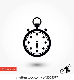 Stopwatch icon vector, flat design best vector icon