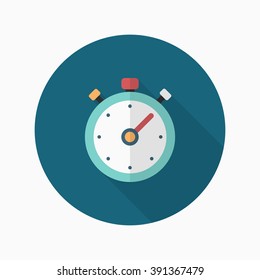 Stopwatch icon, Vector flat long shadow design. Shipping and logistics concept.