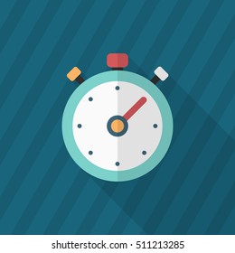 Stopwatch icon, Vector flat long shadow design. Shipping and logisticst concept.