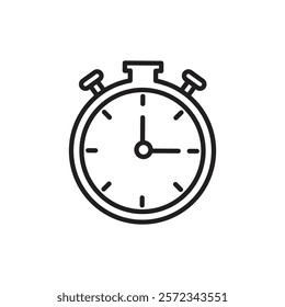 Stopwatch icon Vector flat thin line illustration