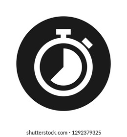 Stopwatch icon vector illustration design isolated on flat black round button