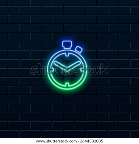 Stopwatch icon with vector illustration design. neon style.check mark icon timer logo