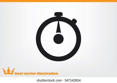 Stopwatch icon vector illustration eps10. Isolated badge for website or app - stock infographics.