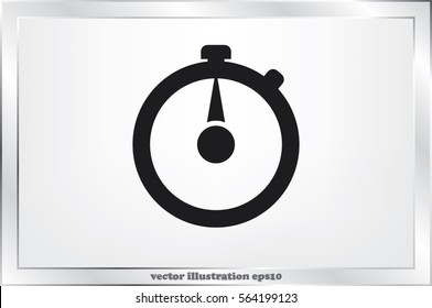 Stopwatch icon vector illustration eps10. Isolated badge for website or app - stock infographics