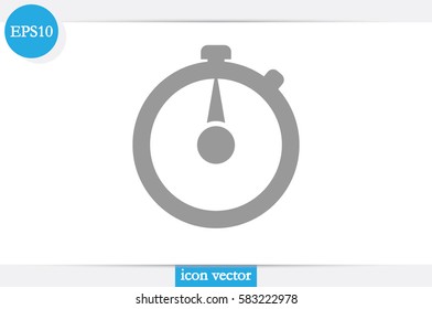 Stopwatch icon vector illustration eps10. Isolated badge for website or app - stock infographics.
