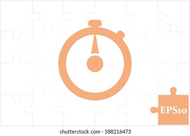 Stopwatch icon vector illustration eps10. Isolated badge for website or app - stock infographics