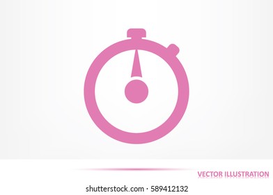 Stopwatch icon vector illustration eps10. Isolated badge for website or app - stock infographics