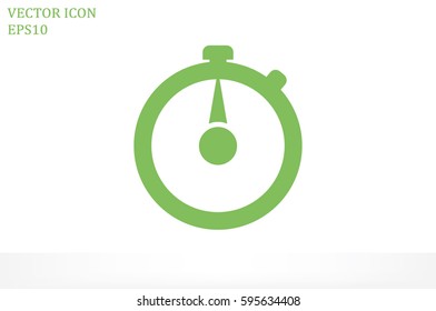 Stopwatch icon vector illustration eps10. Isolated badge for website or app - stock infographics.