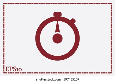Stopwatch icon vector illustration eps10. Isolated badge for website or app - stock infographics.